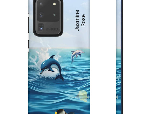 Personalized Phone Case - Dolphin Design, Ocean Vibes, Customizable Gift - Iron Phoenix GHG