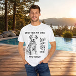 Dalmatian Dog Love T-Shirt - Comfort Colors 1717 sizing chart with imperial and metric measurements | Our Phoenix Rise