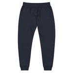 Embroidered Star Compass Sweatpants — White Fleece Joggers