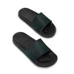Women's Slide Sandals - Dark Teal Woodgrain Summer Slides