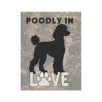 Poodle Silhouette LOVE Garden Flag | House Banner, Paw Print Decor