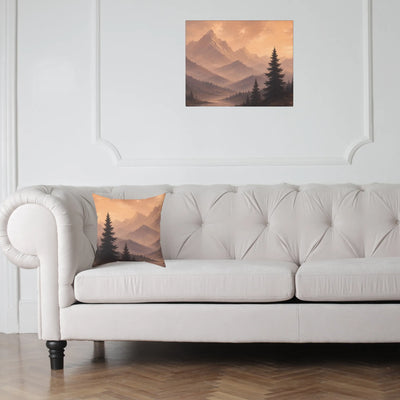 Misty Mountain Sunrise Canvas Wall Art - Peaceful Nature Decor | Americana