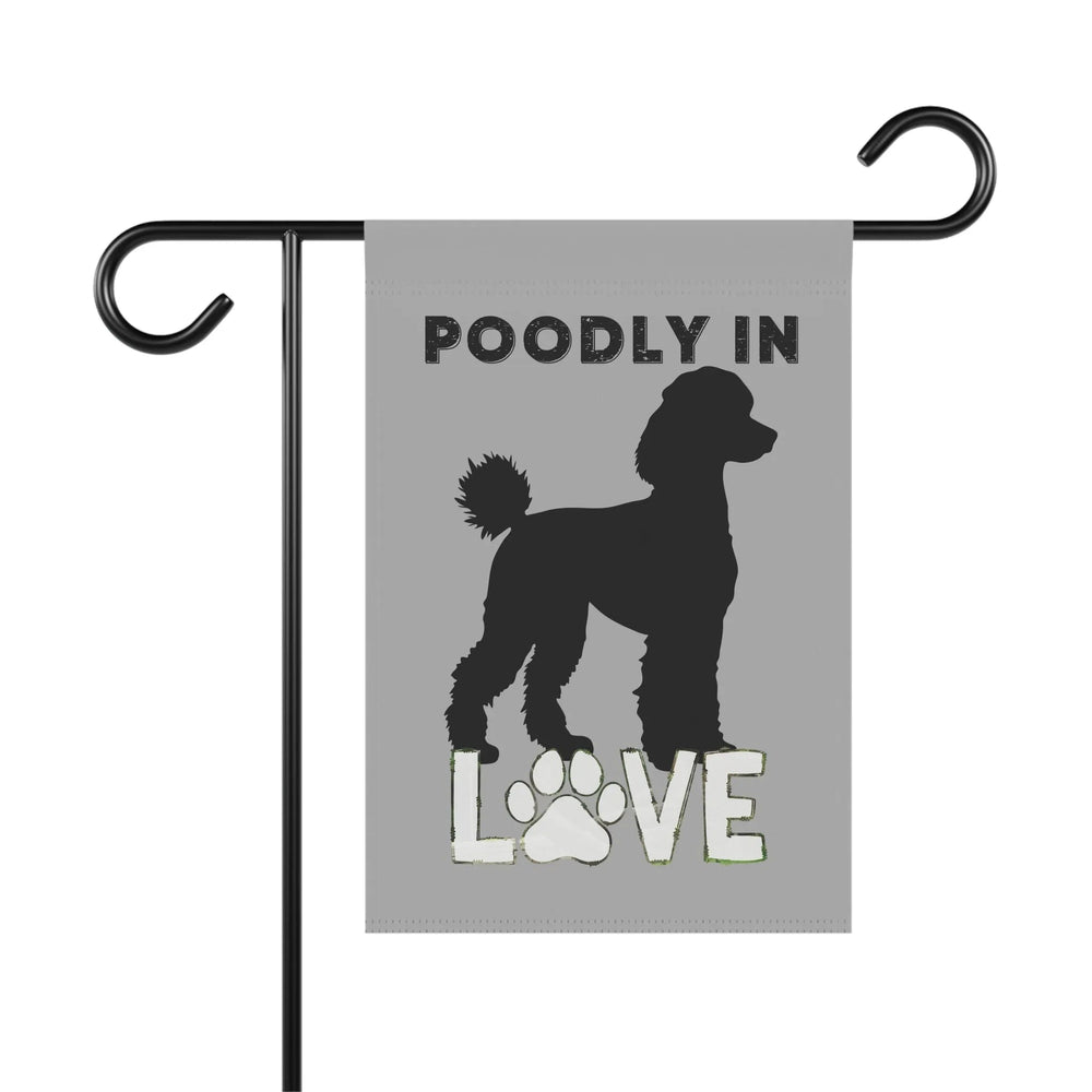 Dog Lover's Garden Banner, Poodle in Love Flag, Outdoor Décor, Pet Memorial, Garden Decoration, Dog Mom Gift, Customizable Banner