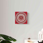 Red Heart Mandala Acrylic Wall Art Panels - Vibrant Home Decor - Iron Phoenix GHG