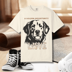 Golden Retriever Graphic T-Shirt - White, flat lay front | Our Phoenix Rise