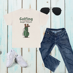 Funny Golf Hiking T Shirt - Ice Grey Front View | Our Phoenix Rise