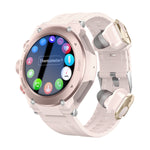 pink smartwatch with integrated bluetooth earbuds and health apps | Our Phoenix Rise