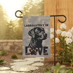 Labsolutely in Love Labrador Garden Flag | House Banner, Dog Paw Decor