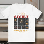 Personalized Gamer Level Up Birthday T-Shirt - White on Office Background | Our Phoenix Rise
