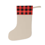 Plaid Christmas Stocking - Blank Beige with Red Buffalo Plaid Cuff | Our Phoenix Rise