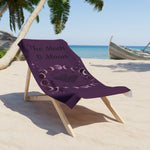 Moth with Lunar Phases Beach Towel | Moon Phase Moth Design