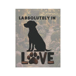 Labrador silhouette with paw LOVE Garden Flag | House Banner