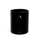 Gold Heart Face Black Mug | Cute Heart Illustration Mug