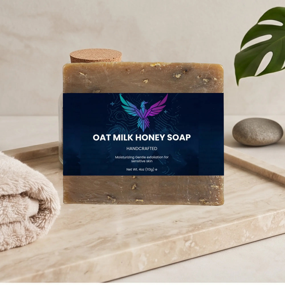 Oat Milk Honey Soap Bar - Gentle Exfoliating Natural Skincare | Sensitive Skin