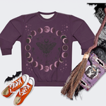 Lunar Phases Moth Sweatshirt | Moon Cycle Graphic Pullover
