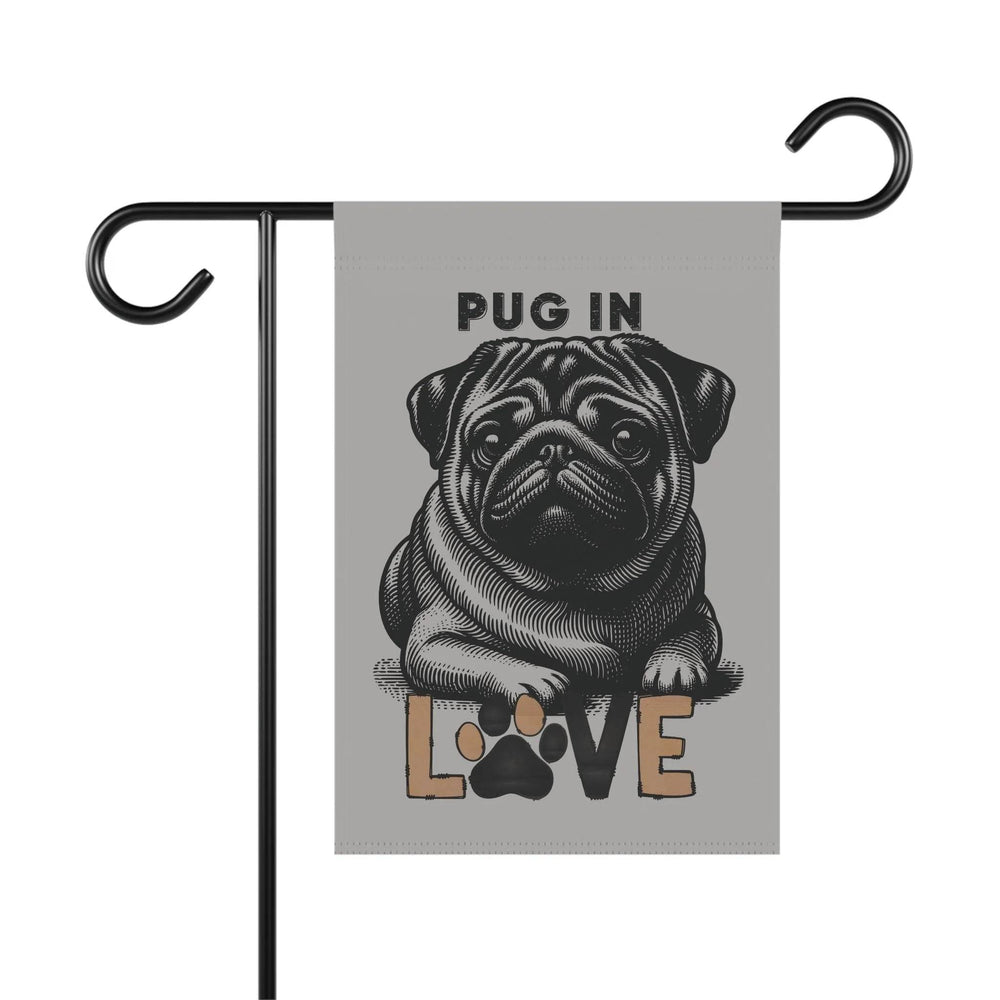 Pug Love Garden Banner, Pet Lover Decor, Dog Lover Gift, Outdoor Flag, Home & Garden Decoration