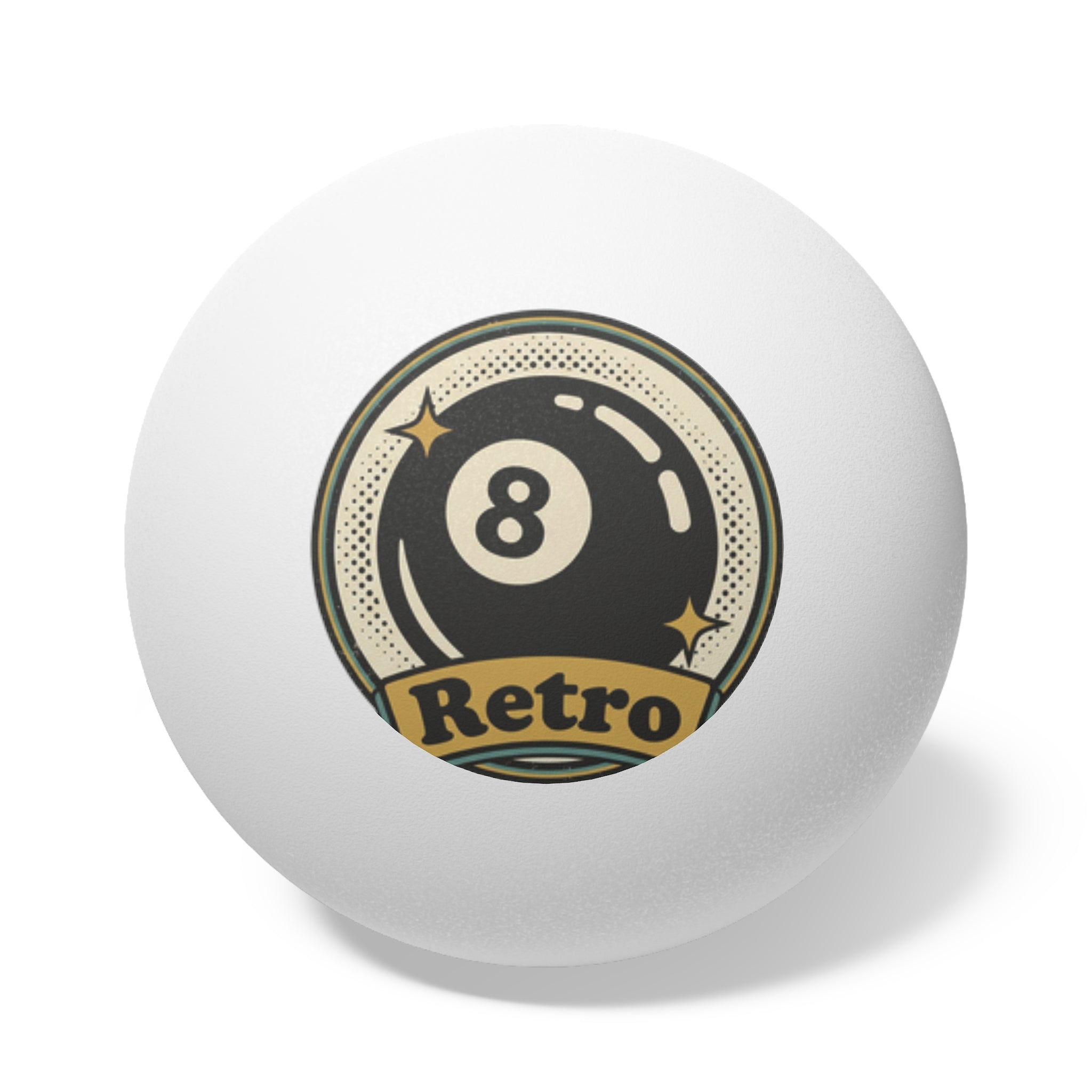 Retro 8 Ball Design Ping Pong Balls | 6 Pack