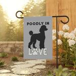 Dog Lover's Garden Banner, Poodle in Love Flag, Outdoor Décor, Pet Memorial, Garden Decoration, Dog Mom Gift, Customizable Banner - Iron Phoenix GHG