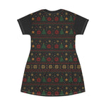 Merry Christmas Gamer T-Shirt Dress – Eat Sleep Game Repeat Holiday Dress