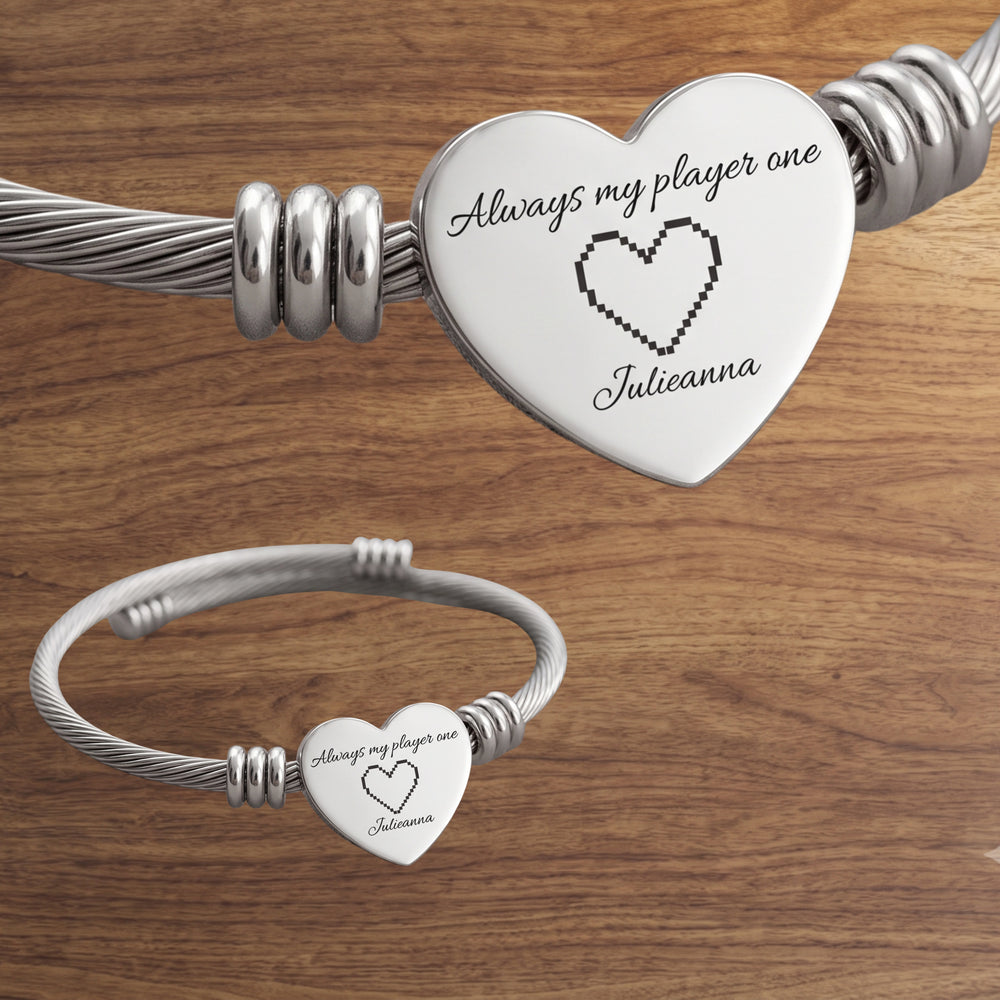 Personalized Gamer Love Bracelet - Always My Player One Gift | Couples Jewelry