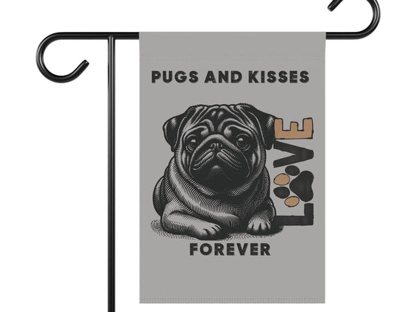 Pug Love Garden Banner, Outdoor Pet Decor - Iron Phoenix GHG