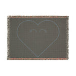 Oversized Heart Woven Blanket | Cozy Throw, Fringe Edge, Minimal Heart Design