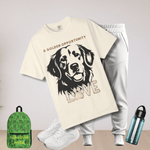 Golden Retriever Graphic T-Shirt - Banana, front on hanger | Our Phoenix Rise