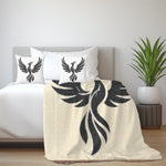 Phoenix Silhouette Woven Blanket - close-up of woven texture and fringe | Our Phoenix Rise