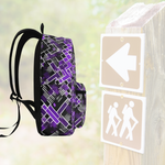 Purple Geometric Abstract Backpack - Three Quarter View | Our Phoenix Rise
