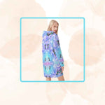Celestial Sprite Cosmic Hoodie Dress - Three Quarter View with Pocket Detail | Our Phoenix Rise