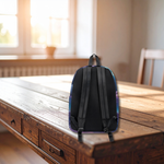 Aesthetic Purple Sunset Backpack - Side panel showing the lighthouse landscape | Our Phoenix Rise