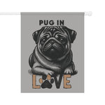 Pug Love Garden Banner, Pet Lover Decor, Dog Lover Gift, Outdoor Flag, Home & Garden Decoration - Iron Phoenix GHG