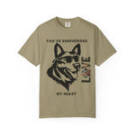 German Shepherd T-shirt - 'Shepherded My Heart' Comfort Tee - Iron Phoenix GHG