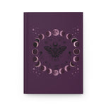 Moon Phase Hardcover Journal — Mystical Moth Notebook for Moon Magic & Wiccan Planning