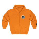 Zip Hoodie with Star Emblem – Minimalist Rustic Badge Zip-Up