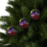 Ceramic Ornament - "Live Your Best Life" Purple Butterfly & Red Rose Holiday Décor