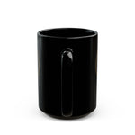 Gold Heart Face Black Mug | Cute Heart Illustration Mug
