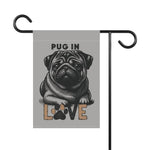 Pug Love Garden Banner, Pet Lover Decor, Dog Lover Gift, Outdoor Flag, Home & Garden Decoration - Iron Phoenix GHG