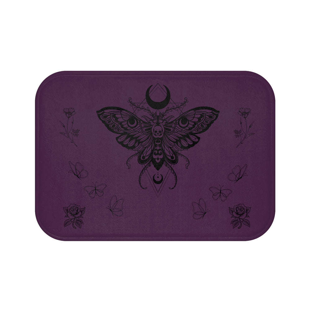 Mystic Moth Bath Mat — Moon & Roses Purple Bathroom Rug