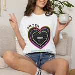 Gamer Mom T‑Shirt — 'Our Phoenix Rise, Level Up Together' Neon Heart Tee