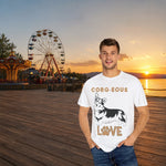Corgi Love Graphic T-Shirt - Citrus orange color flat lay | Our Phoenix Rise