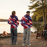 Personalized Americana Galaxy Hoodie Red White Blue 2XS-6XL
