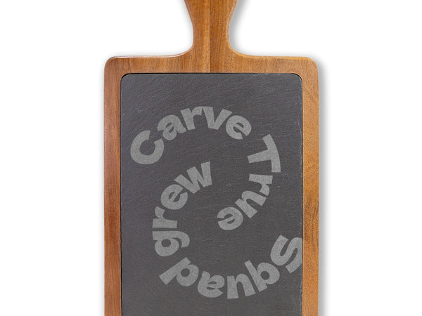 Engraved Acacia & Slate Charcuterie Board | Personalized Serving Set