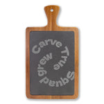 Engraved Acacia & Slate Charcuterie Board | Personalized Serving Set