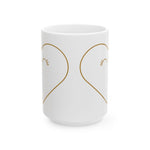 Minimal Line Heart Mug | Ceramic Coffee Cup