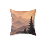 Pine Tree Sunset Mountain Throw Pillow 14-28