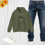 Corgi Love Graphic Hoodie - Indigo Blue 'Corg-eous Love' Design Detail | Our Phoenix Rise