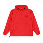 Packable Anorak Jacket — Lightweight Orange Windbreaker with Stag Emblem