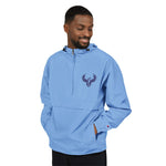 Packable Anorak Jacket — Lightweight Orange Windbreaker with Stag Emblem