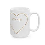 Minimal Line Heart Mug | Ceramic Coffee Cup